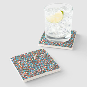 Posavasos De Piedra Diseño de patrón geométrico abstracto mosaico 63