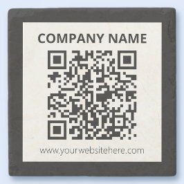 Posavasos De Piedra Diseño de Personalizable sencillo y código QR edit