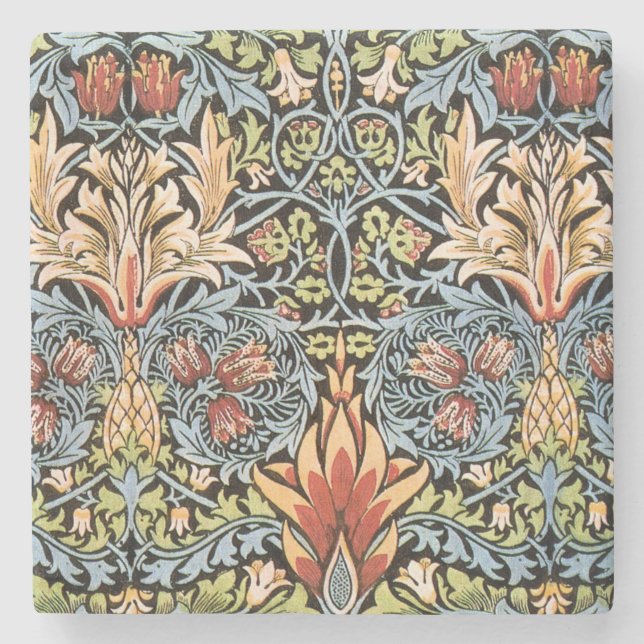 Posavasos De Piedra Diseño de Snakeshead William Morris (Anverso)