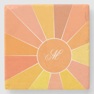 Posavasos De Piedra Diseño de sol abstracto moderno personalizado