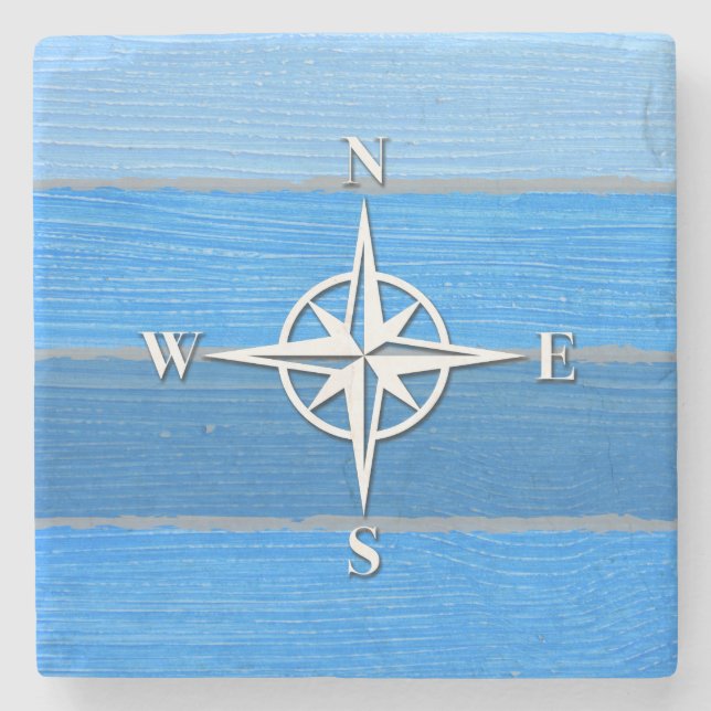 Posavasos De Piedra Diseño de temática náutica (Anverso)