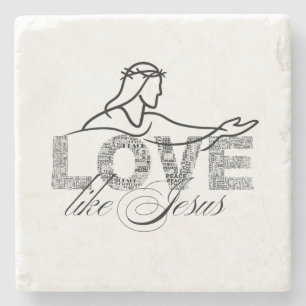 Posavasos De Piedra Diseño de tipografía cristiana Ama como Jesús