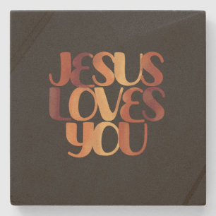 Posavasos De Piedra Diseño de tipografía cristiana que Jesús ama