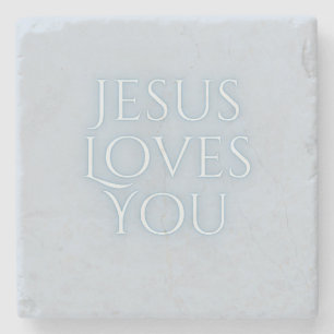Posavasos De Piedra Diseño de tipografía cristiana que Jesús ama