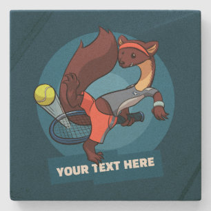 Posavasos De Piedra Diseño de tiro de truco de tenis con texto persona