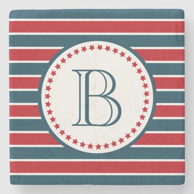 Posavasos De Piedra Diseño del monograma (Anverso)