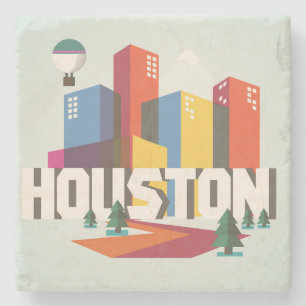 Posavasos De Piedra Diseño del paisaje urbano de Houston, Tejas el  