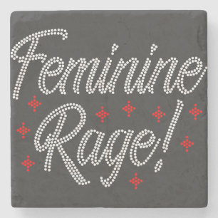 Posavasos De Piedra Diseño Diamante de imitación de ira femenina