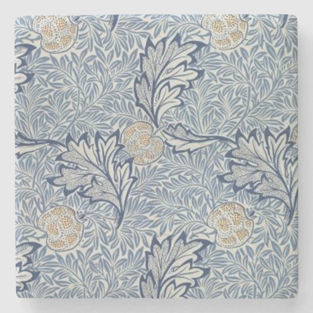 Posavasos De Piedra Diseño floral de flores William Morris Apple (Anverso)