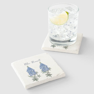 Posavasos De Piedra Diseño Floral de Lupino Artístico Bluebonnet