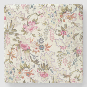 Posavasos De Piedra Diseño floral para el material de seda con flujo