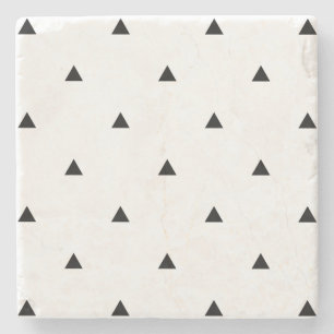 Posavasos De Piedra Diseño geométrico elegante en blanco negro  triáng
