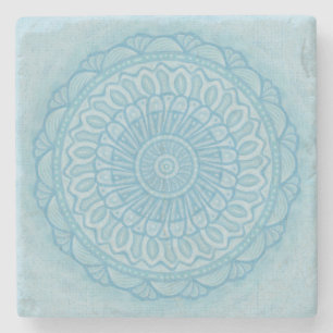 Posavasos De Piedra Diseño moderno de boho azul y turquesa