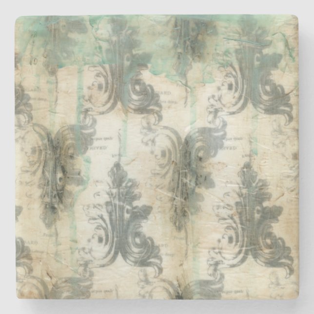 Posavasos De Piedra Diseño moderno de la flor de lis (Anverso)