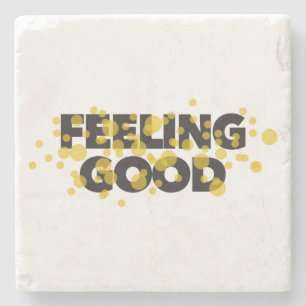 Posavasos De Piedra Diseño moderno, juguetón y alegre de Feeling Good