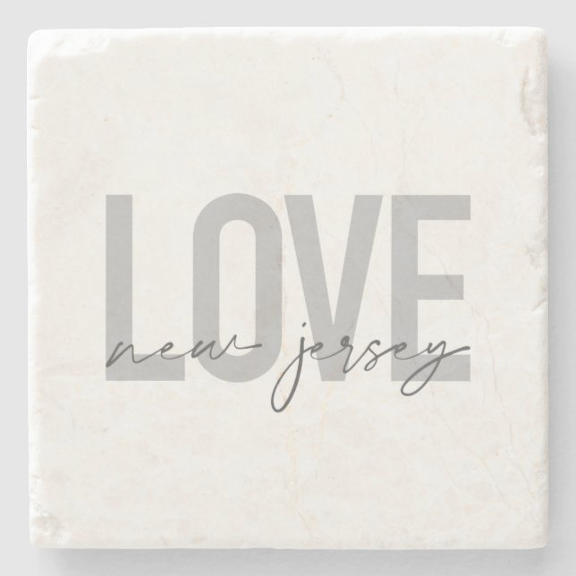 Posavasos De Piedra Diseño moderno, simple, fresco, urbano Love New Je (Anverso)