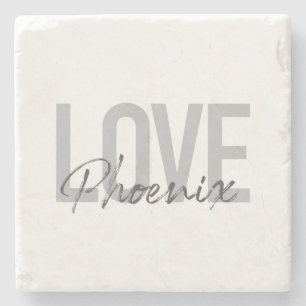 Posavasos De Piedra Diseño moderno, simple, fresco, urbano Love Phoeni