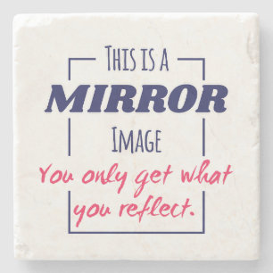 Posavasos De Piedra Diseño Motivacional de Mentalidad de Reflexión en