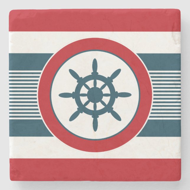 Posavasos De Piedra Diseño náutico (Anverso)