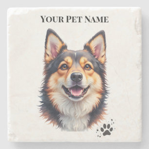Posavasos De Piedra Diseño personalizado simple y moderno con nombre y