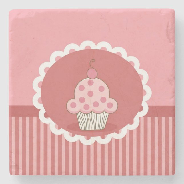 Posavasos De Piedra Diseño rosado de la magdalena (Anverso)
