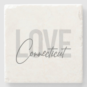 Posavasos De Piedra Diseño sencillo, moderno y fresco Love Connecticut