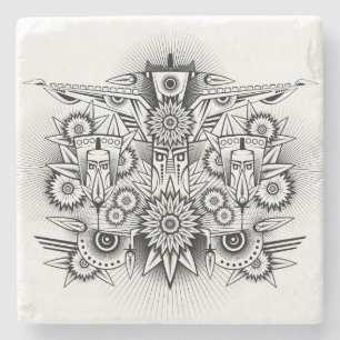 Posavasos De Piedra Diseño tribal artístico