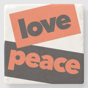 Posavasos De Piedra Diseño urbano vibrante, audaz, simple de Amor Paz