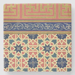 Posavasos De Piedra Diseños decorativos árabes (litho del color)