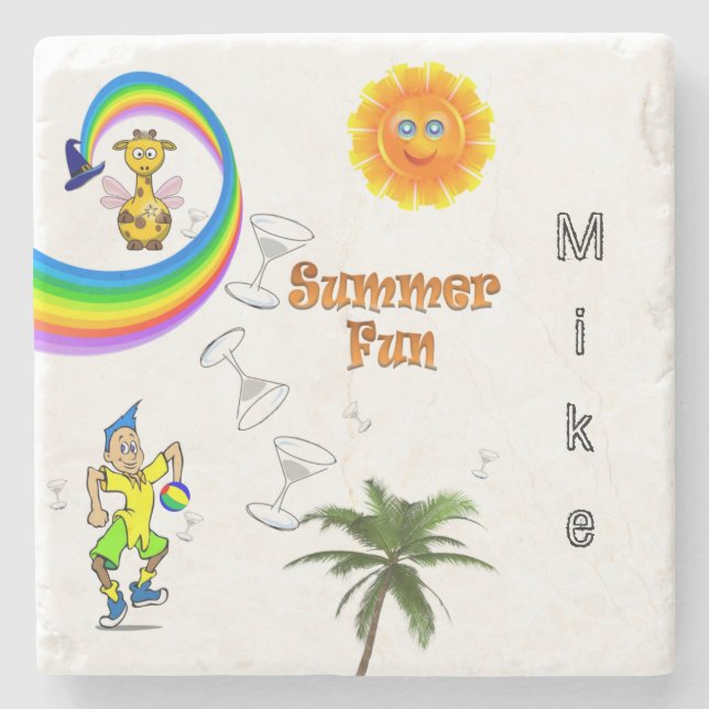 Posavasos De Piedra Diversión de la playa de la montaña rusa de piedra (Anverso)