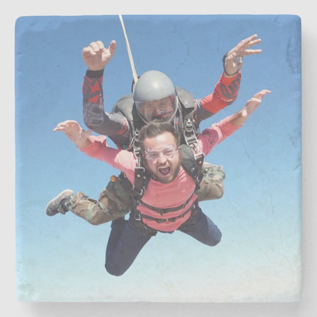 Posavasos De Piedra Diversión de Skydiving (Anverso)