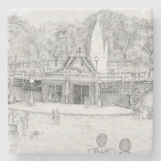 Posavasos De Piedra Diversión de verano (Anverso)