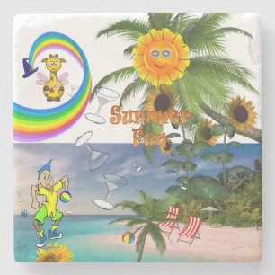Posavasos De Piedra Diversión de verano de Marble Stone Coaster