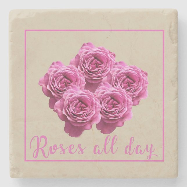 Posavasos De Piedra Diversos dichos sobre rosas (Anverso)
