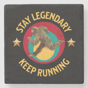 Posavasos De Piedra Divertida Motivación para Correr de Bigfoot