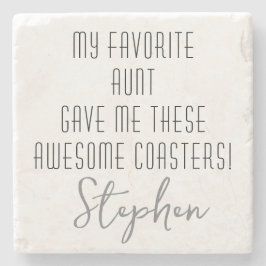 Posavasos De Piedra Divertido Moderno de Tía a Sobrino Personalizable