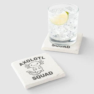 Posavasos De Piedra Divertido y lindo escuadrón de Ajolotes personaliz