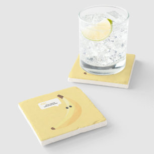 Posavasos De Piedra Divertidos Favoritos de Fiesta de Plátano Retro Ed