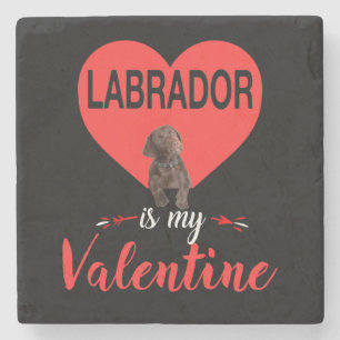 Posavasos De Piedra Dog Lover   Labrador es mi Valentín