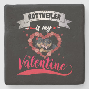 Posavasos De Piedra Dog Lover   Rottweiler Es Mi Valentín