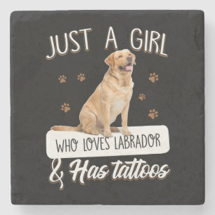 Posavasos De Piedra Dog Lover Sólo Un Chica que ama los tatuajes del