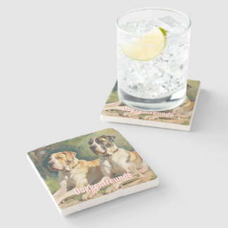 Posavasos De Piedra Doggenfreunde Untersetzer Marmor für Freunde