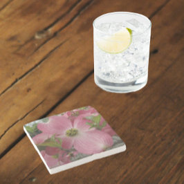 Posavasos De Piedra Dogwood Blossom Floral rosa