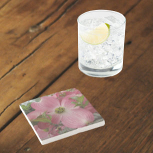 Posavasos De Piedra Dogwood Blossom Floral rosa