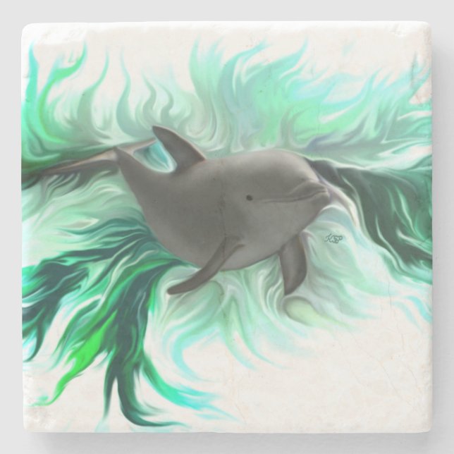 Posavasos De Piedra Dolphin Baby (Anverso)