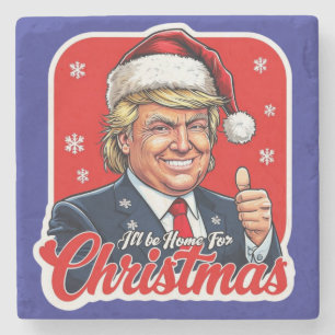 Posavasos De Piedra Donald Trump Navidades Santa Claus Art