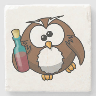 POSAVASOS DE PIEDRA "¿DÓNDE ESTÁ EL FIESTA?" DRUNK OWL