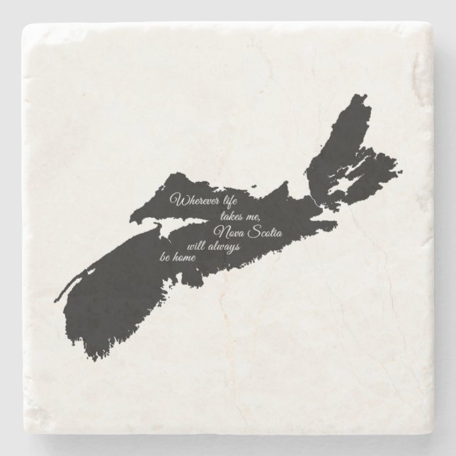 Posavasos De Piedra Donde sea que sea la vida - Nueva Escocia siempre  (Anverso)