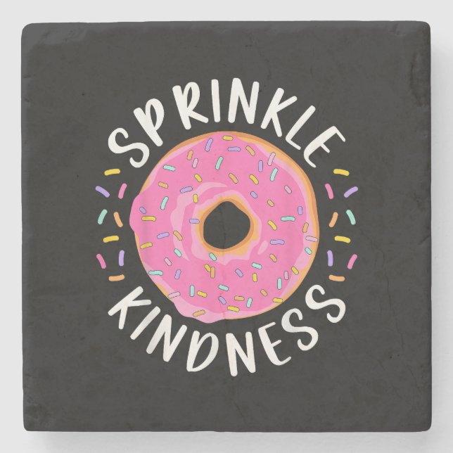 Posavasos De Piedra Donut Sprinkle Kindness Chicas graciosas (Anverso)
