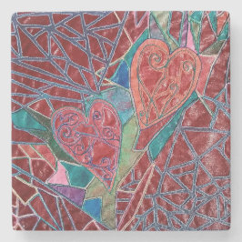 Posavasos De Piedra Dos corazones